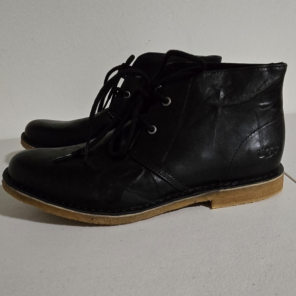 NWT Ugg Chukka Black Leather Men's Dress Casual Boot Size 10.5 - Picture 1 of 16